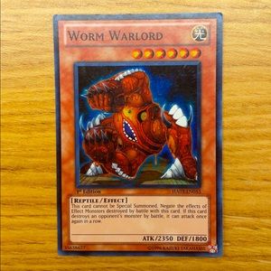 1996 worm warlord ha03-en053 rare unlimited 1st edition holographic yugioh card